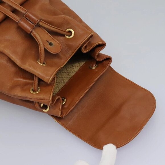 GUCCI Bamboo Backpack Leather Brown Gold - Picture 11 of 16